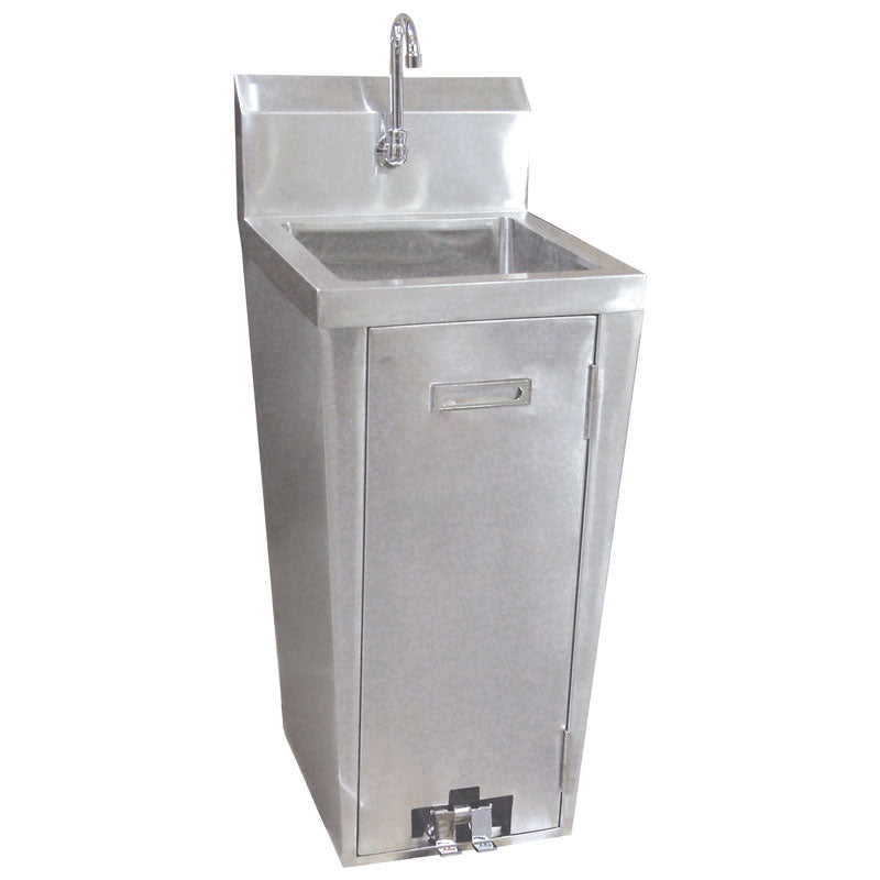 Omcan 23515 Stainless Steel Pedestal Sink with Foot Valve and Faucet