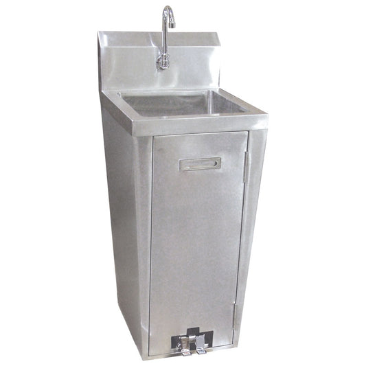 Omcan 23515 Stainless Steel Pedestal Sink with Foot Valve and Faucet