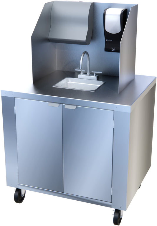 Carlisle DXPL050114457B Mobile Hand Washing Station with Backsplash and Dispenser