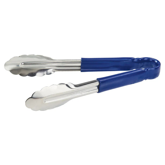 Winco UT-9HP-B 9" Blue Stainless Steel Utility Tong