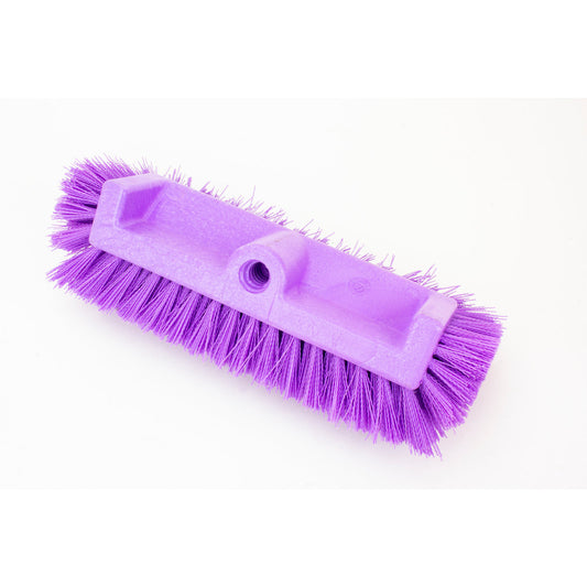 Carlisle 40422EC68 12" Purple Color Coded Mult-Level Floor Scrub Brush with End Bristles