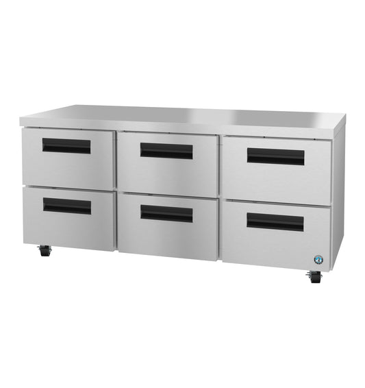 Hoshizaki UR72B-D6 Three Section Stainless Drawers Undercounter Refrigerator