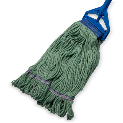 Carlisle 36943009 X-Large Green Synthetic/Cotton Blend 4 Ply Looped End Mop w/ Blue Band