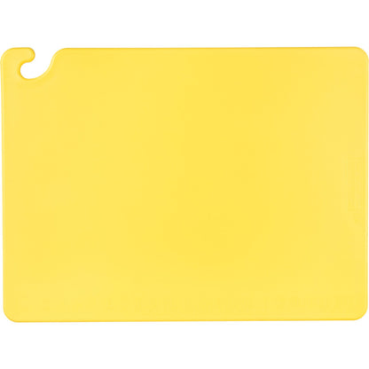 San Jamar CB182412YL 18" x 24" x 0.5" Yellow Cut-N-Carry Cutting Board