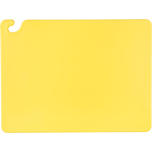 San Jamar CB182412YL 18" x 24" x 0.5" Yellow Cut-N-Carry Cutting Board