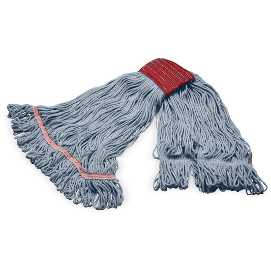 Carlisle 369125G14 Large Blue Grease Release Looped-End Mop w/ Red Band