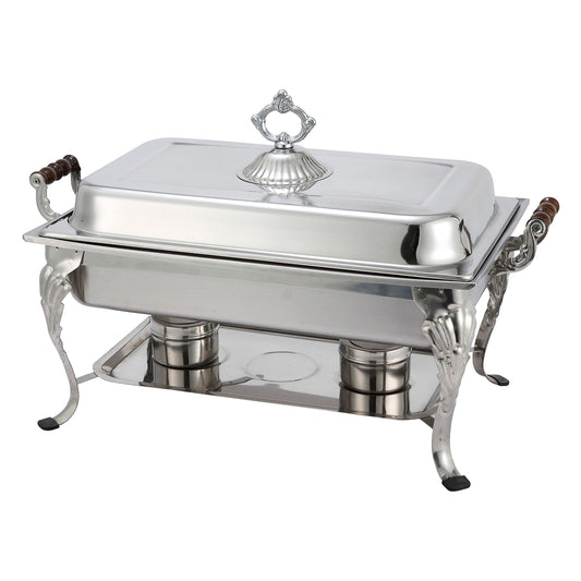 Winco 408-1 8 Qt. Full-size Stainless Steel Crown Chafer