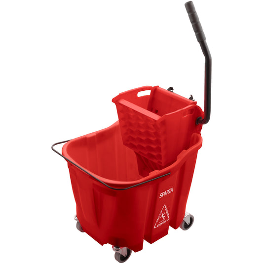 Sparta 8690405 35 Qt Red Polypropylene OmniFit Mop Bucket Combo: Side Press Wringer
