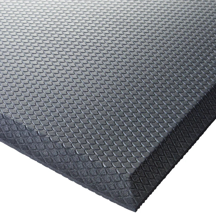 Winco FMG-23K 2' x 3' Black Anti-Fatigue Floor Mat, Rubberized Gel Foam