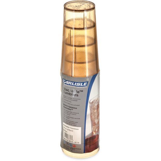 Carlisle 5216-8113 16 oz Amber SAN Stackable Cash 'n Carry Tumbler - Cash & Carry (6/pk)