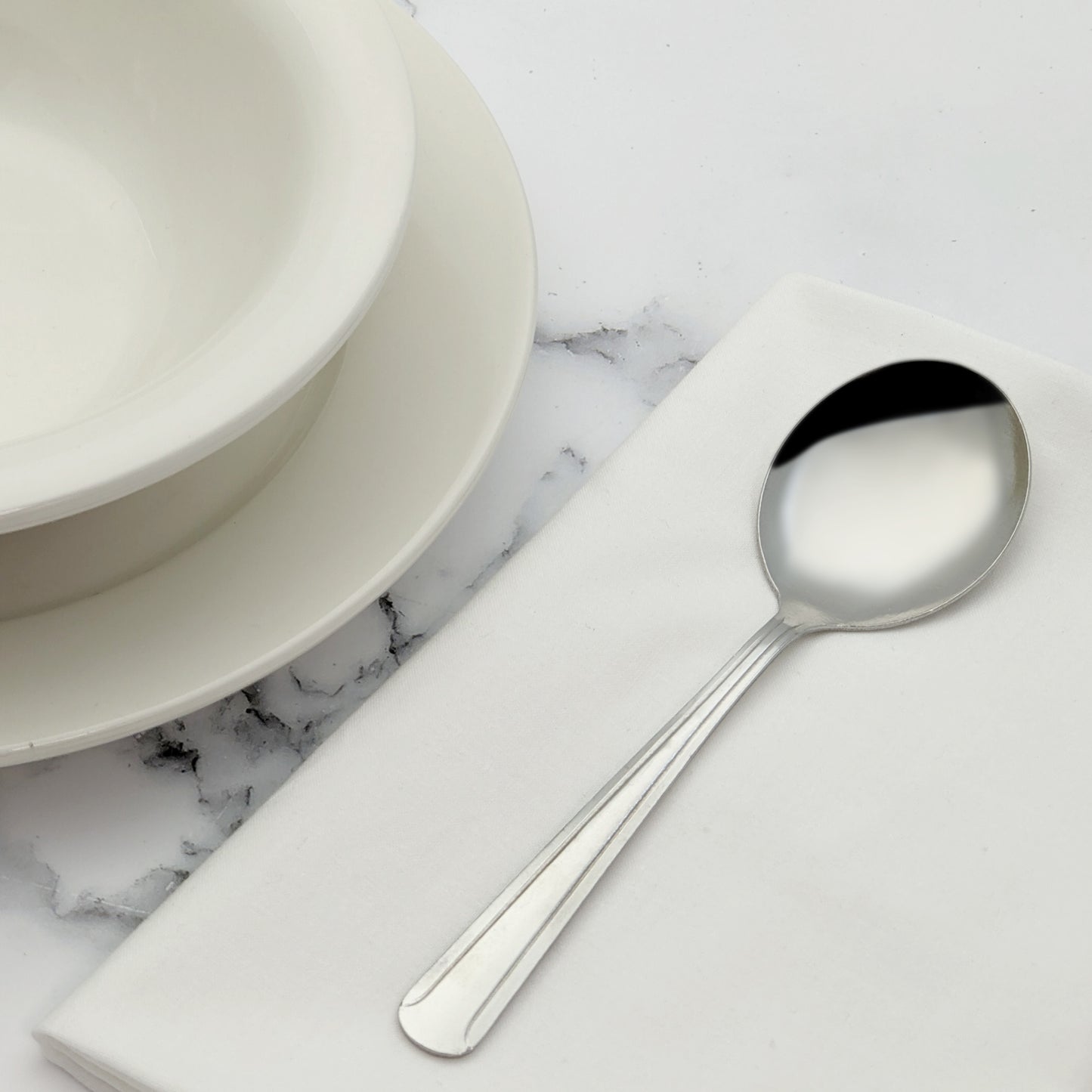 Winco 0001-04 Dominion Bouillon Spoon, 18/0 Medium Weight
