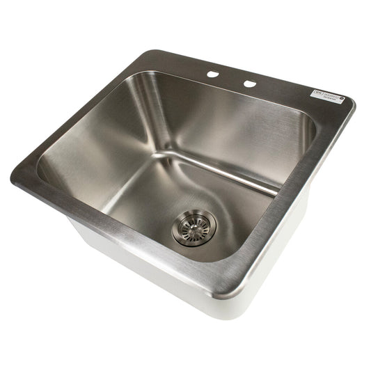BK Resources DDI-20161224 One Compartment Stainless Steel Drop-In Sink 16L x 10W x 12D Bowls