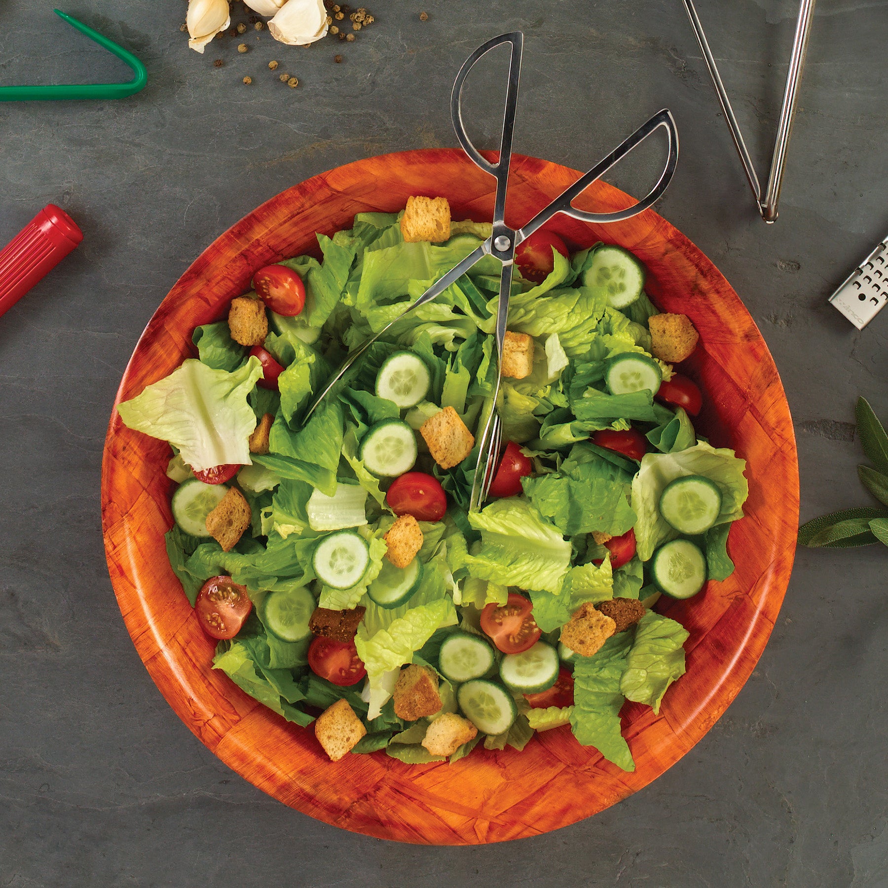 Winco WWB-12 12" Wooden Salad Bowl