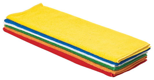 Winco BTM-16AC 16" x 16" Various Colors Microfiber Towel (6pcs/pk)