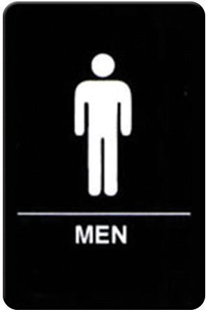 Winco SGNB-605 6" x 9" Information Sign (Braille) - "Men"