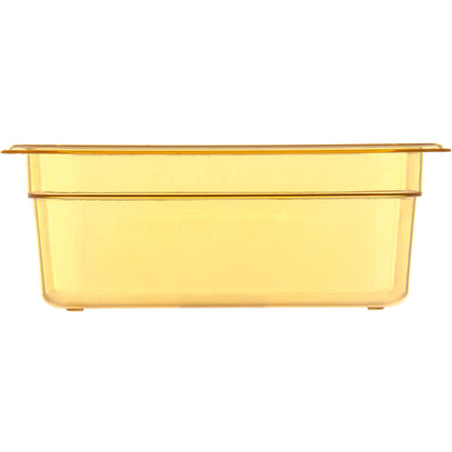 Carlisle 3088113 1/4 Size Amber High Heat Plastic StorPlus Food Pan, 4" Deep