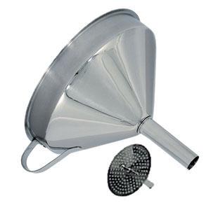 Omcan 80415 Stainless Steel Funnel with Removable Strainer