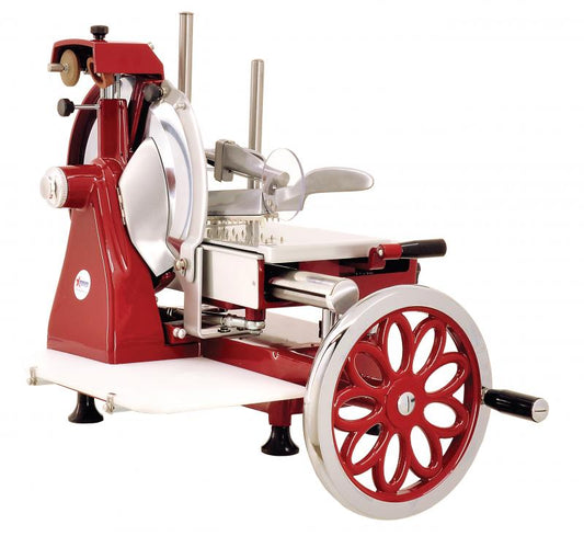 Omcan 20387 14.5 inch Diameter Blade Manual Volano Slicer with Flower Flywheel