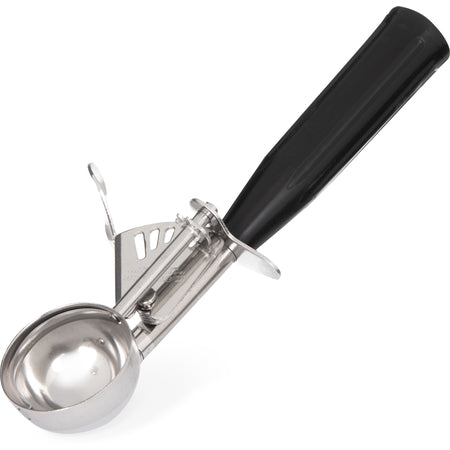 Carlisle 60300-30 1.3 oz #30 Black 18-8 Stainless Steel Disher Scoop