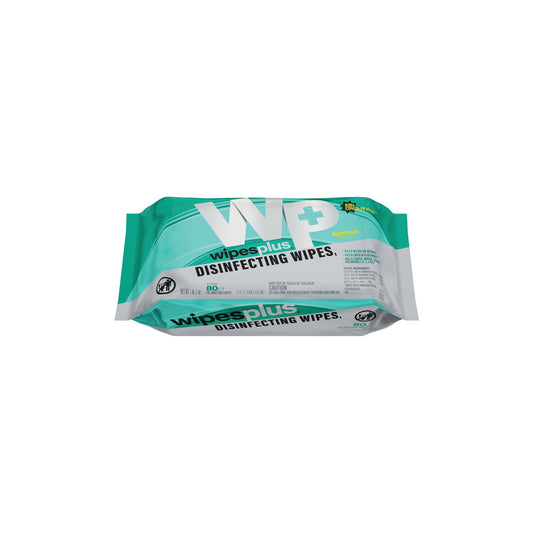 WipesPlus 37701 White Disinfecting Surface Wipes, Refill Pack (12/80s)