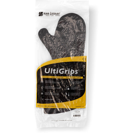 San Jamar UCMX17BK Black Neoprene Ultigrip Oven Mitt - Conventional