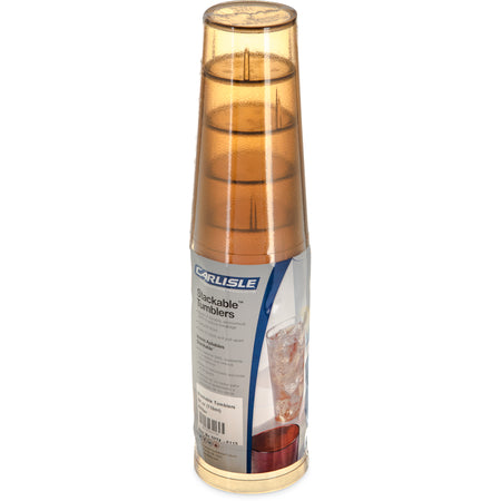 Carlisle 5224-8113 24 oz Amber SAN Stackable Tumbler - Cash & Carry (6/pk)