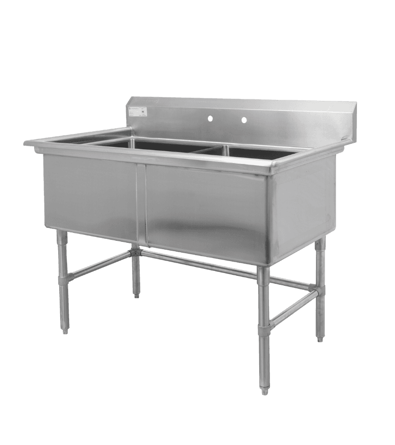 Thorinox TDS-2424-0 24" x 24" Double Sink with No Drainboard