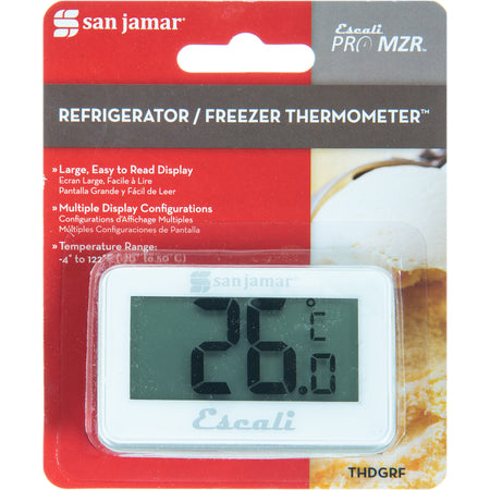 San Jamar THDGRF White Digital Refrigerator / Freezer Thermometer