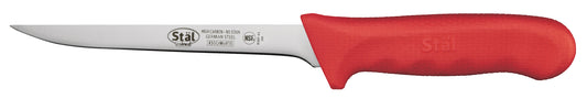 Winco KWP-61R 6" Red Polypropylene Handle Narrow Boning Knife