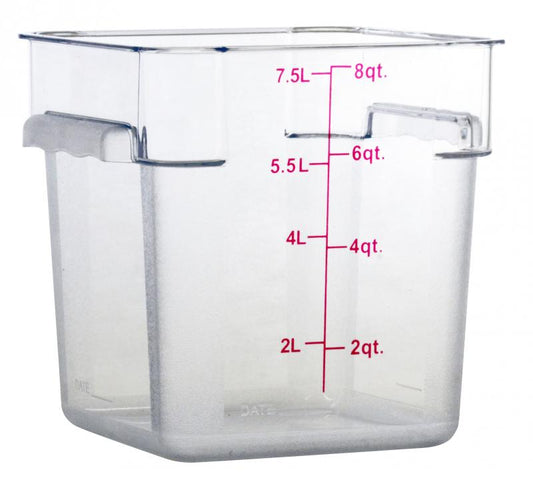 Omcan 80169 8 Qt Clear Square Polycarbonate Food Storage Container