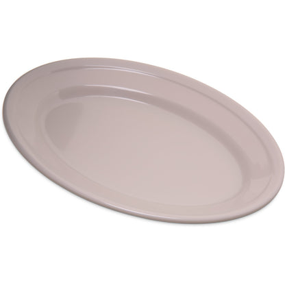 Carlisle 4356342 9.25" x 6.25" Bone Oval Dallas Ware Melamine Platter Tray