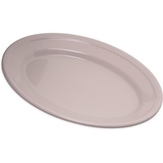 Carlisle 4356342 9.25" x 6.25" Bone Oval Dallas Ware Melamine Platter Tray