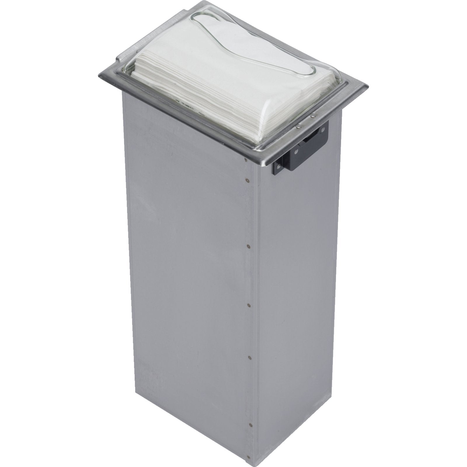 Carlisle H2005CLSS 750 Napkin Chrome/Clear Stainless Steel Classic In-Counter Napkin Dispenser, Fullfold Control Face