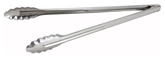 Winco UT-16LT 16" Stainless Steel Utility Tong, Medium Weight