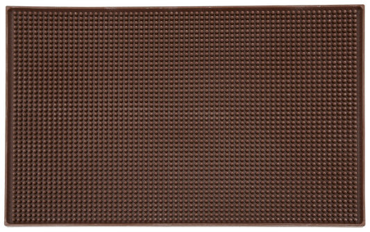 Winco BM-1812B 18" x 12" Brown Bar Service Mat