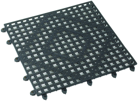 Winco BML-12K 12" x 12" Dark Smoke Interlocking Bar Mat