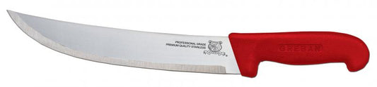 Omcan 12279 12-inch Steak Knife with Red Polypropylene Handle