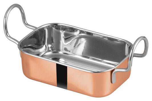 Winco DDSB-204C 5-3/4" x 3-3/4" Copper-Plated Mini Roasting Pan