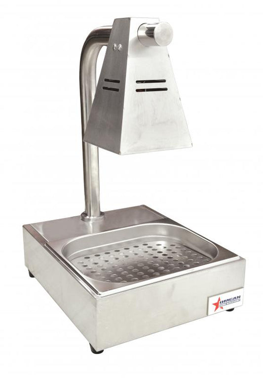 Omcan 39602 Single - Bulb Chip Dump with Tray and 275-Watt Infrared Bulb