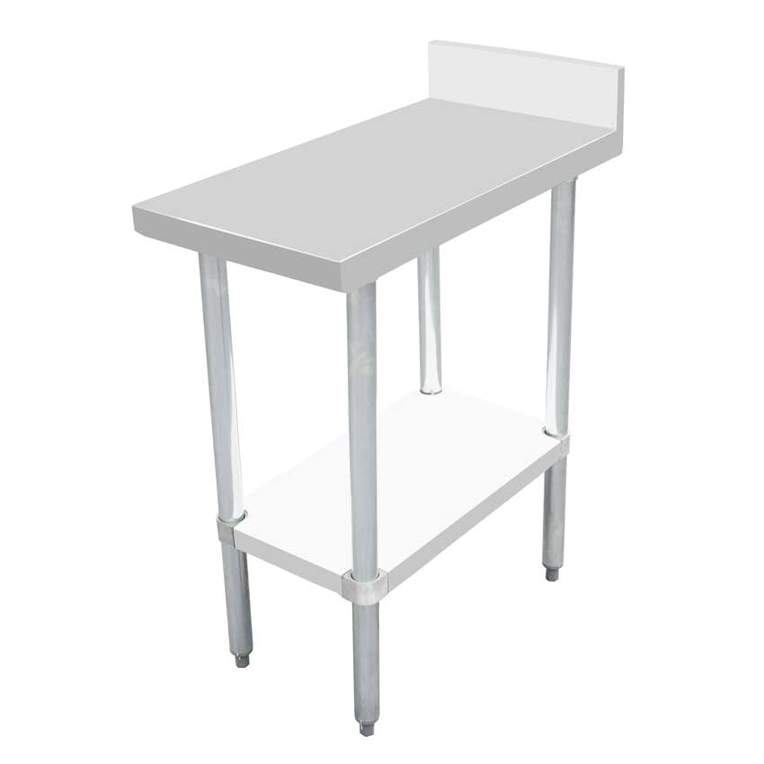 Omcan 46514 30" x 15" Equipment Filler Table with 4" Backsplash