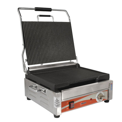 Omcan 19936 12" x 15" Single Panini Grill with Grooved Plates