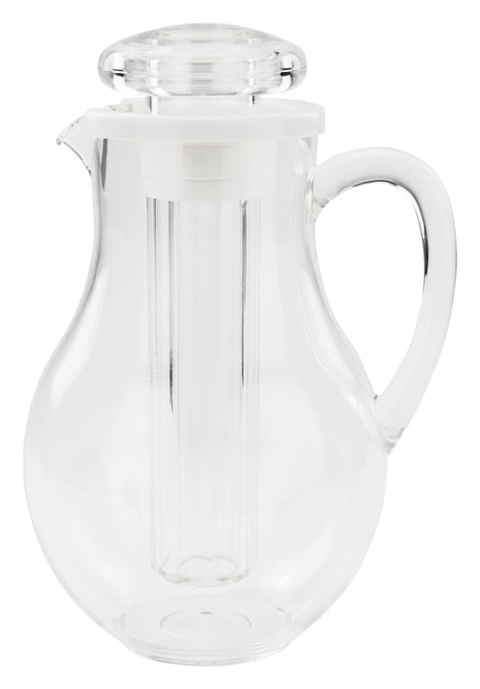 Winco WPIT-19 64 oz. Polycarbonate Pitcher w/ Ice Tube Core